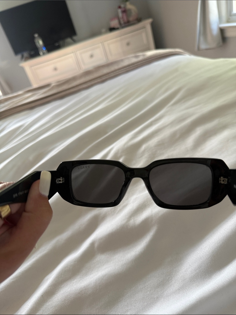 Prada Black Oversized Logo Sunglasses - Picture 5 of 8